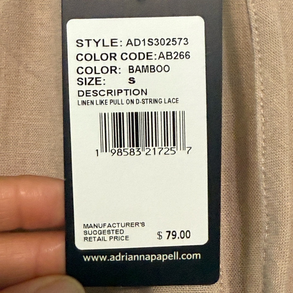 Adrianna Papell Women's Tan Shorts with Lace Trim - Picture 7 of 8